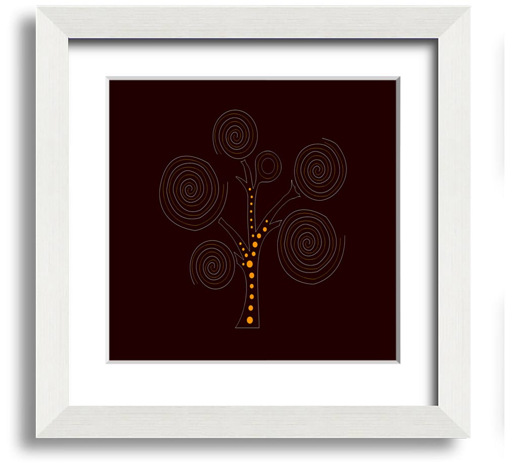 Aboriginal Tree 3 Square Framed Print showcasing vibrant colors and intricate details, framed in a stylish border.